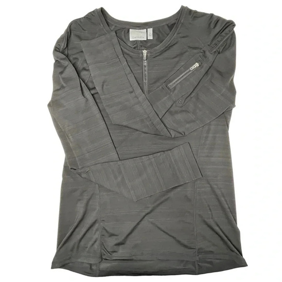 Athleta Black Long Sleeve 1/4 Zip Pullover with Arm Zipper Pocket Size XL - Picture 11 of 15